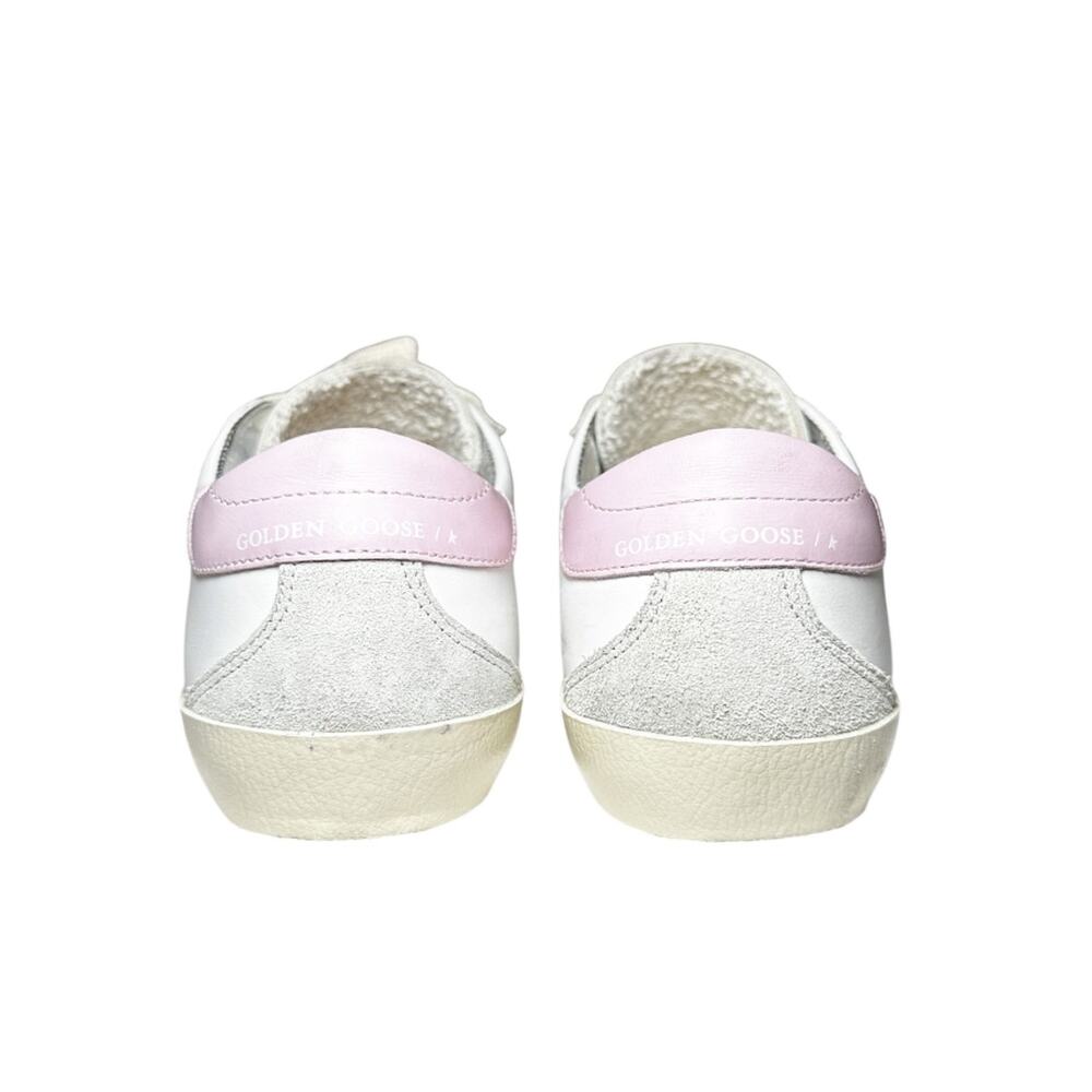 Golden Goose Superstar White Leather Silver Pink Low Top Sneakers Size 34 - Picture 5 of 9